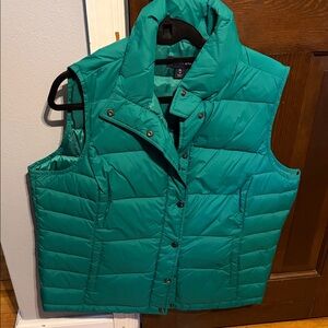Lands' End Teal Puffer Vest for Women